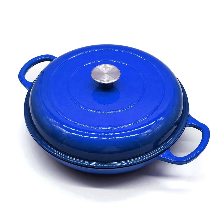 Cast Iron Cookware Casserole Enamel Cast Iron Round Shallow Casserole Dishes cCooking Pot Braisers Wholesale