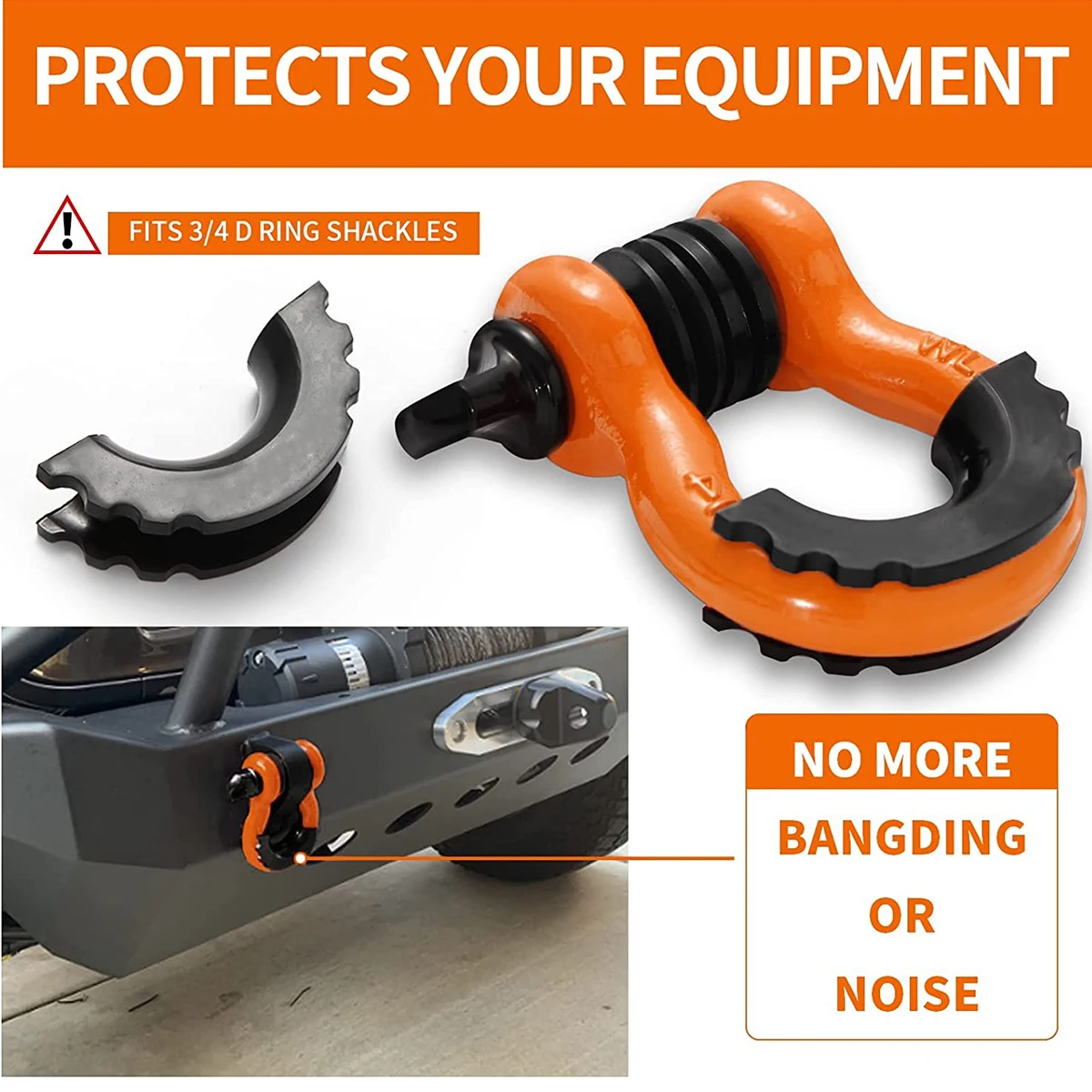 Rigging Hardware Drop Forged Towing G209 Shackle 4.75T Off-Road Vehicles Towing Hook with Isolator