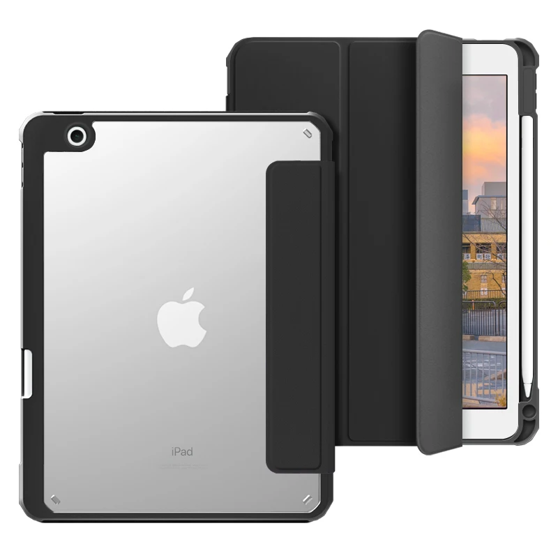 Fully transparent clear back slim Magnetic case 10.2 inch 9 gen case for iPad 10.2 7 8 9 clear case