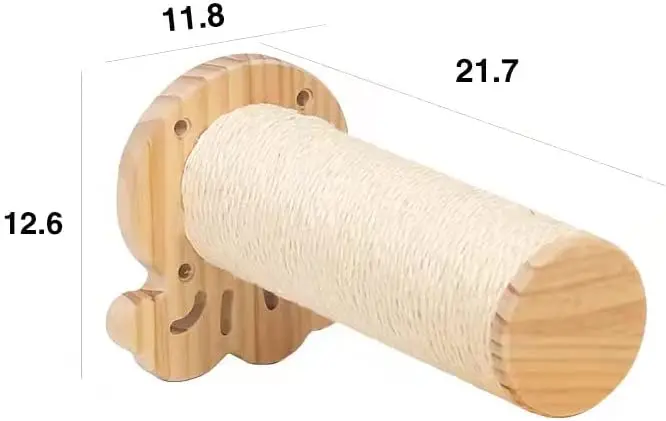 2 PCS Wall Mounted Cat Furniture Cat Wall Steps with Sisal Floating Scratching Post Shelves for Cat Perch Ladder Furniture