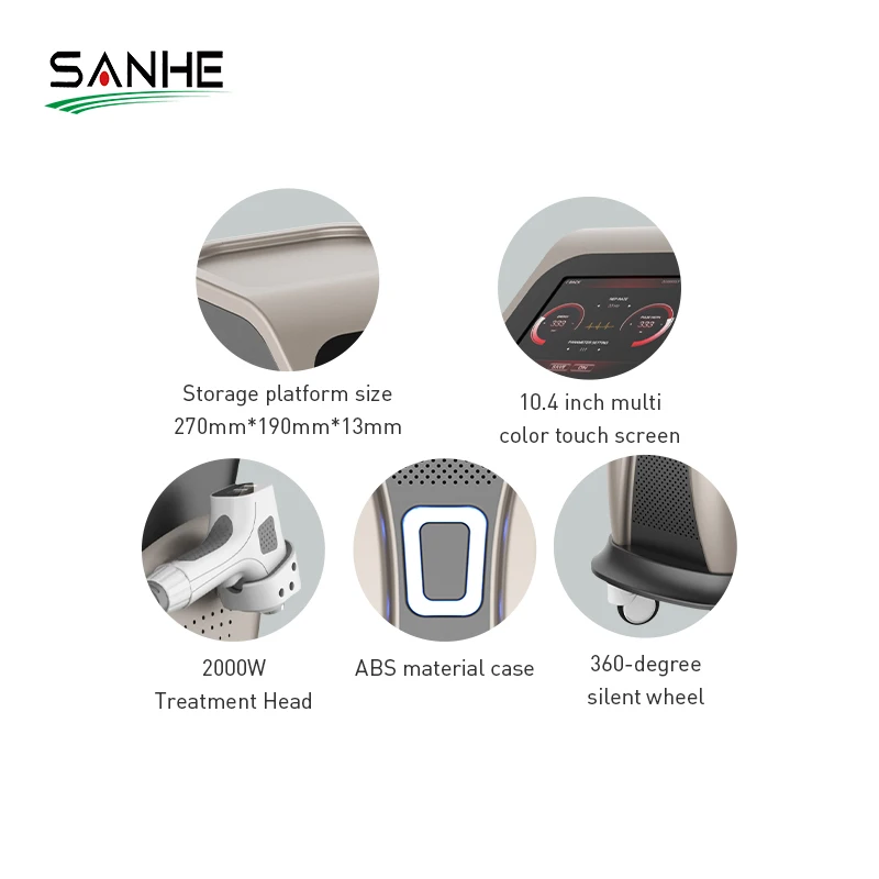 SANHE 2000W Triple Wavelength Diode Laser 755 808 1064 808Nm Diode Laser Hair Removal Beauty Equipment