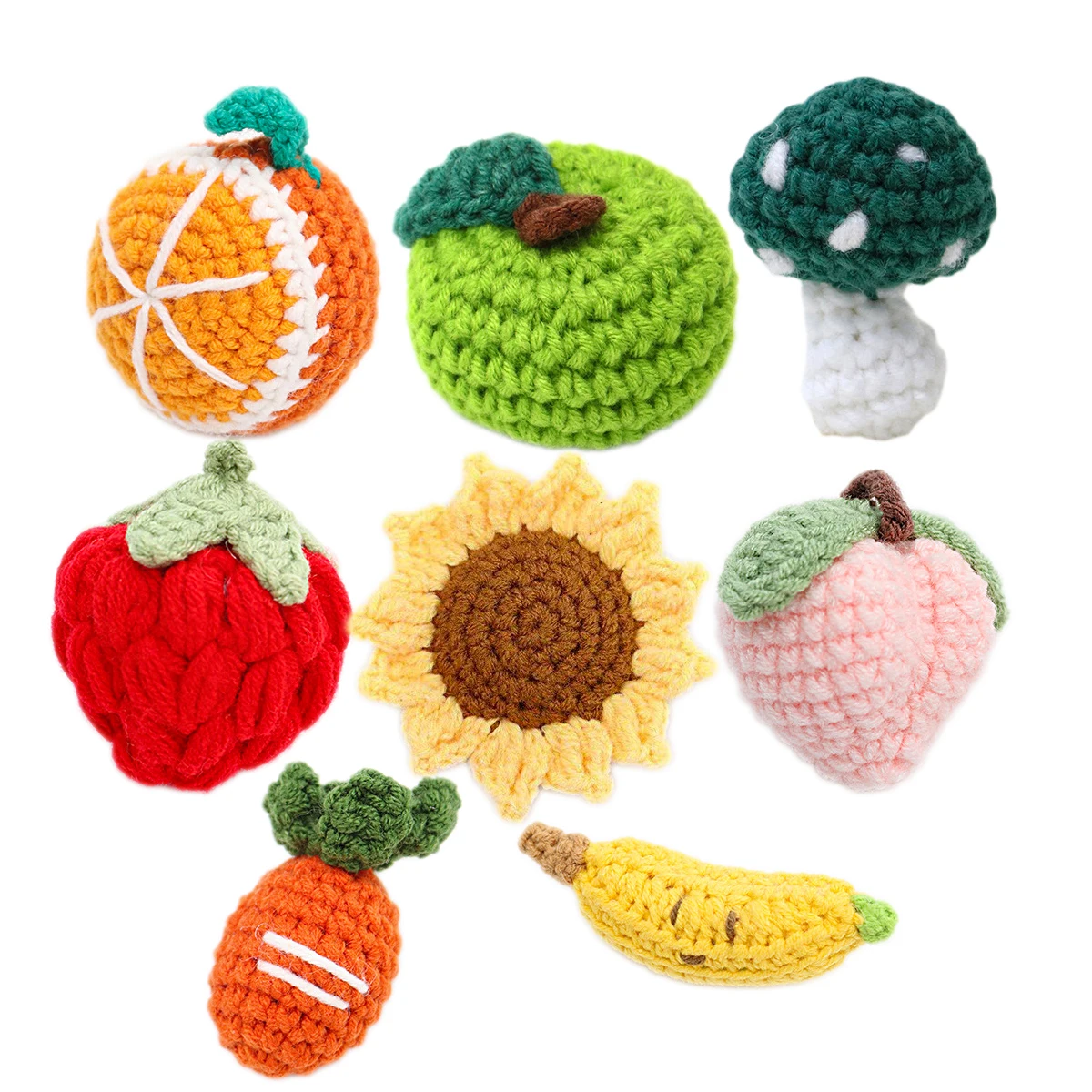 33 Designs Wholesale Thread Woven Knitted Fruit Flower Crochet Toy Dolls for Gift and Home Christmas Decoration