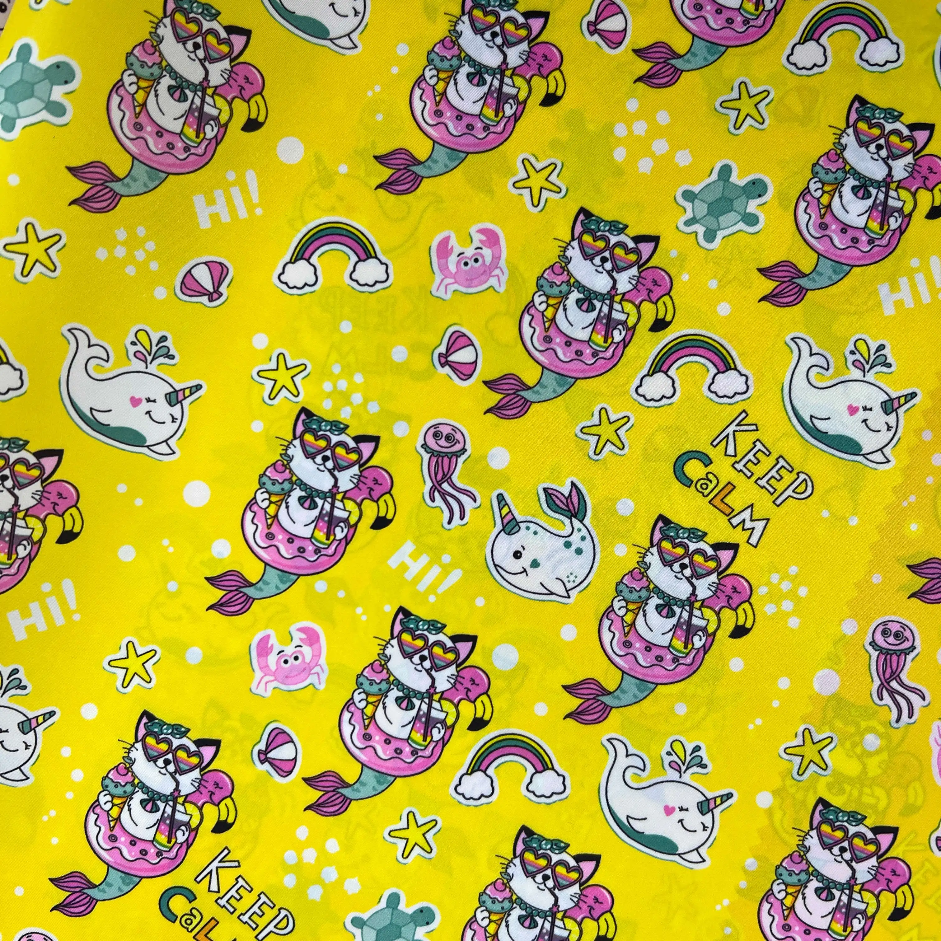 Chinese manufacture 100% Polyester 190T taffeta luxury designers fabric Digital Printed Fabric cartoon digital printed fabric