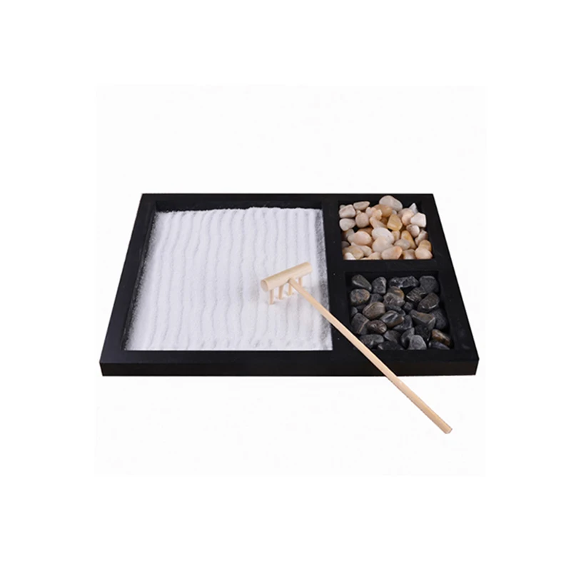 Folk Crafts Gift Sets Hot sell Cobblestone Indoor Japanese Mini Zen Garden Desktop