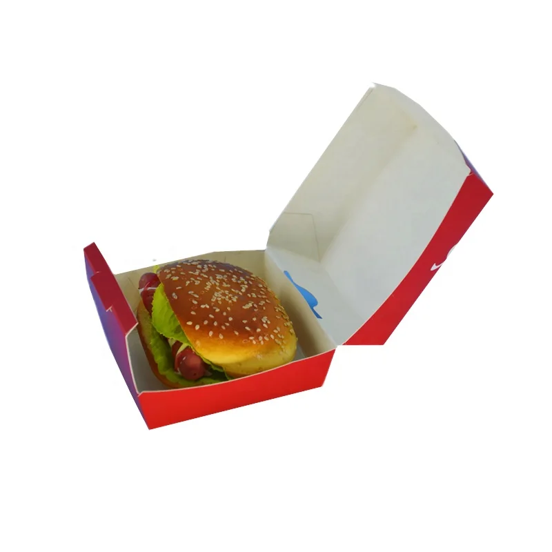 Fast food box custom burger boxes for mini and hamburger packaging with custom logo printing