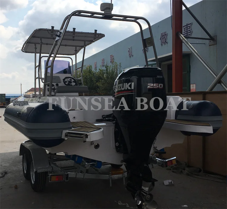 New product 26ft 8 m inflatable fast speed race fiberglass fishing boat with engine installed