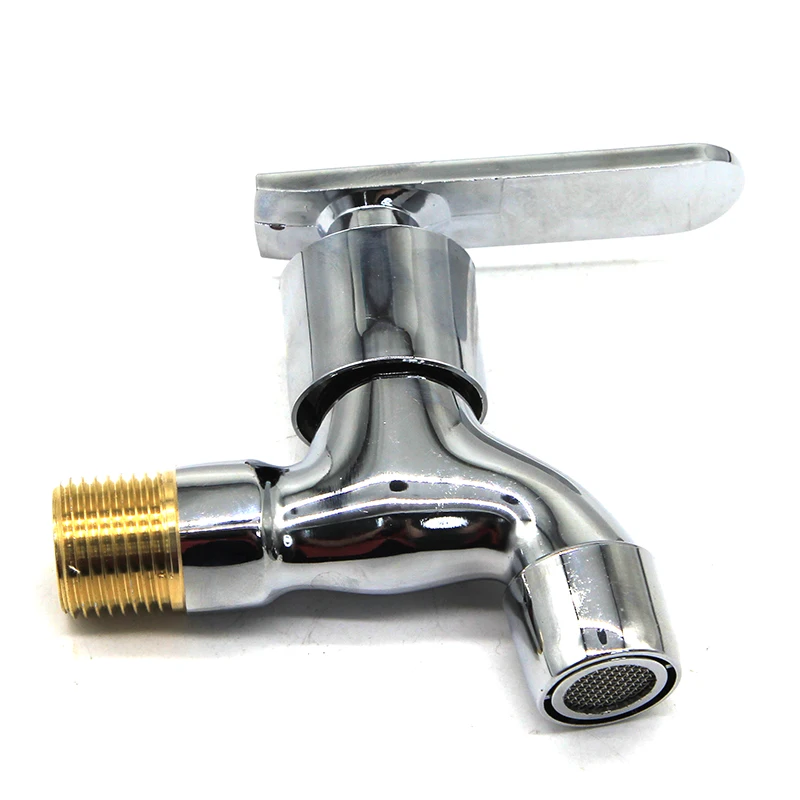 Grosna China Bathroom Basin Washing Machine Chrome Plated ABS Plastic Single Handle Zinc Wall Taps Cold Water Bibcock