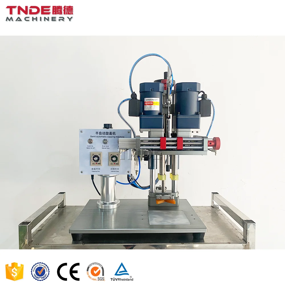 Semi Automatic Tabletop Dropper Pump Trigger Spray Bottle Cap Tightening Machine Plastic Bottle Screw Capping Machine