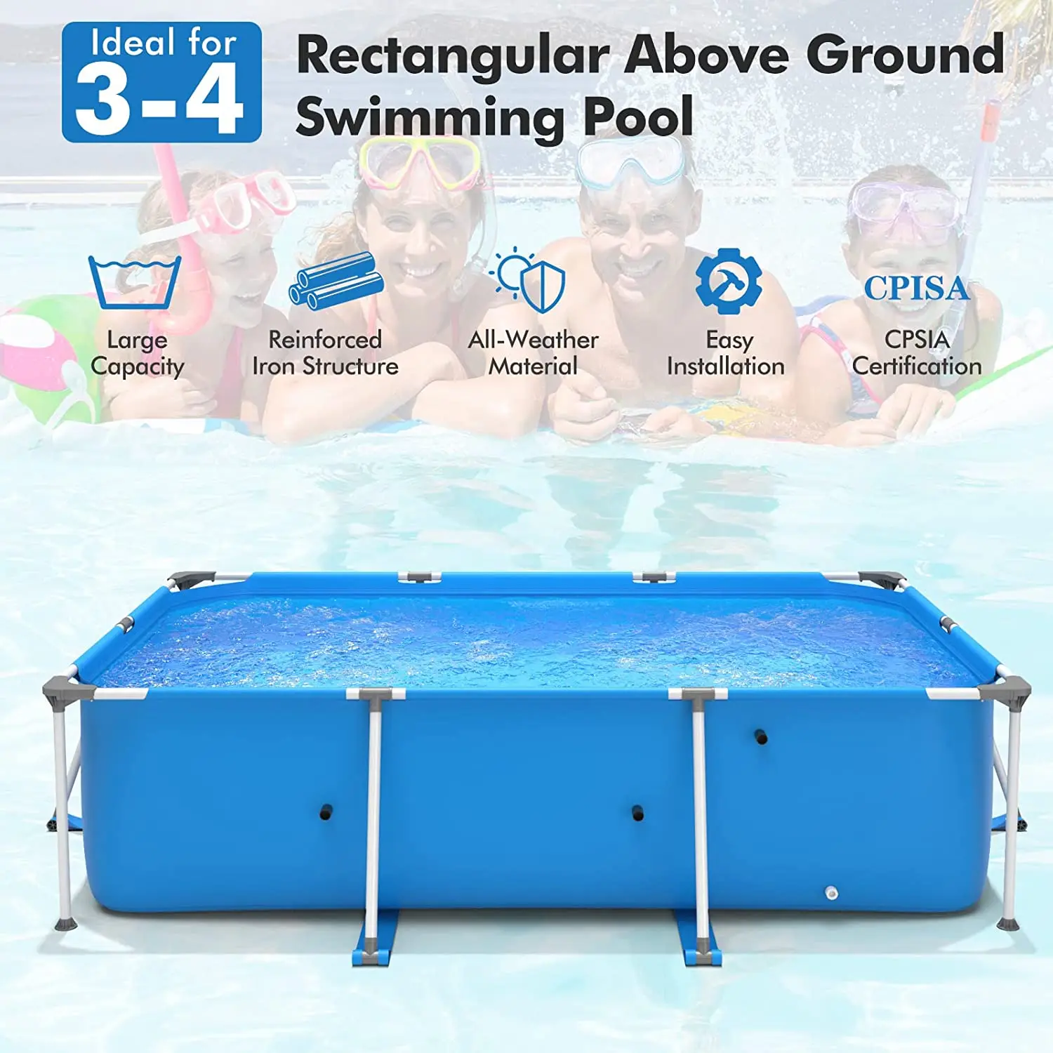 PVC net clamping cloth Metal Frame Pool with Cartridge Filter Pump