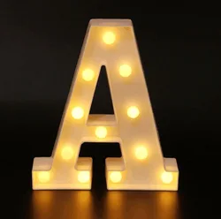 INS 3D Hot Selling 26 English Letter Lights Outdoors Digital Birthday Lights LED Symbol Modeling Wedding Proposal Lights