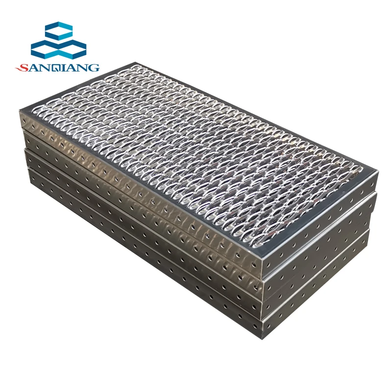 custom metal grate aluminium extruded walkway galvanized teeth sheet perforated diamond grip strut safety grating
