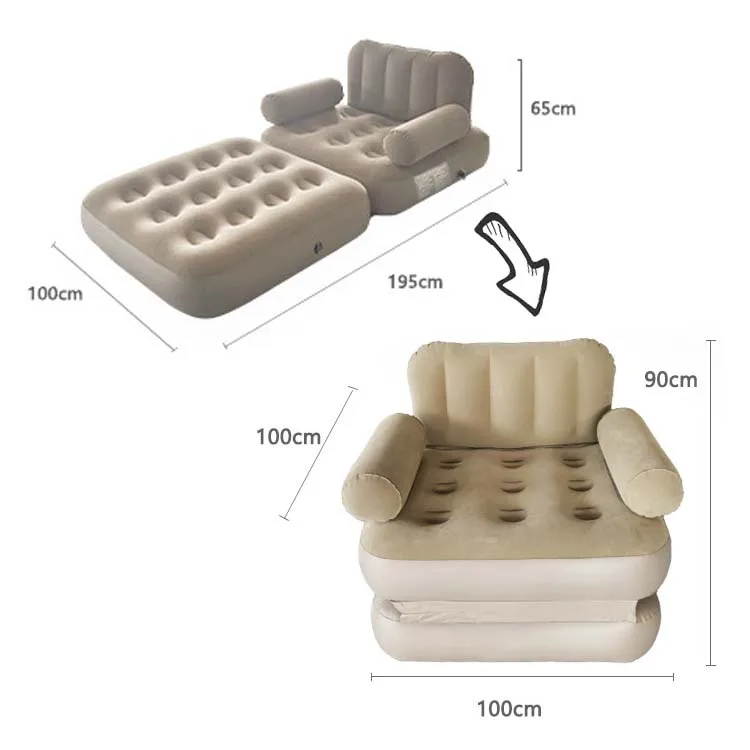Durable and Comfortable air mattress Couch and Bed Inflatable portable air sofa bed with Armrests