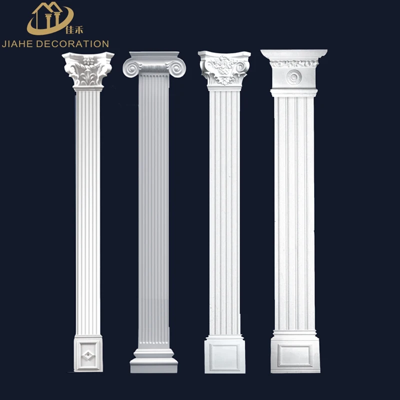 
customized paint gold bronze colour deluxe high quality polyurethane/PU foam flat plane roman columns 