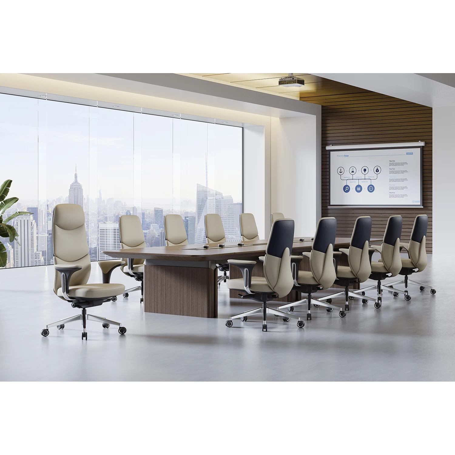 Genuine Leather Director Chair CEO Office Revolving Luxury Big boss Executive Meeting Furniture