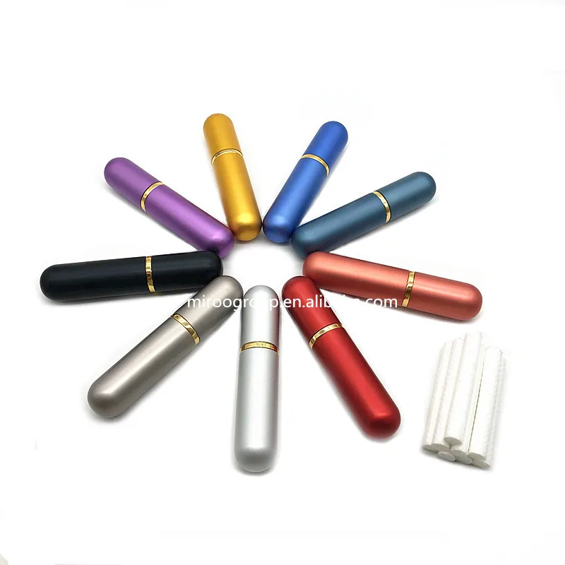 High Quality Aromatherapy Metal Aluminum Blank Nasal Inhaler Tubes Refill Blank Nasal Aluminum Inhalers for Essential Oils