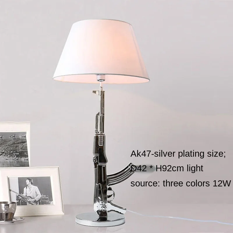 UCHOME gold-plated pistol table lamp hotel bedside lamp personality long gun shape floor lamp