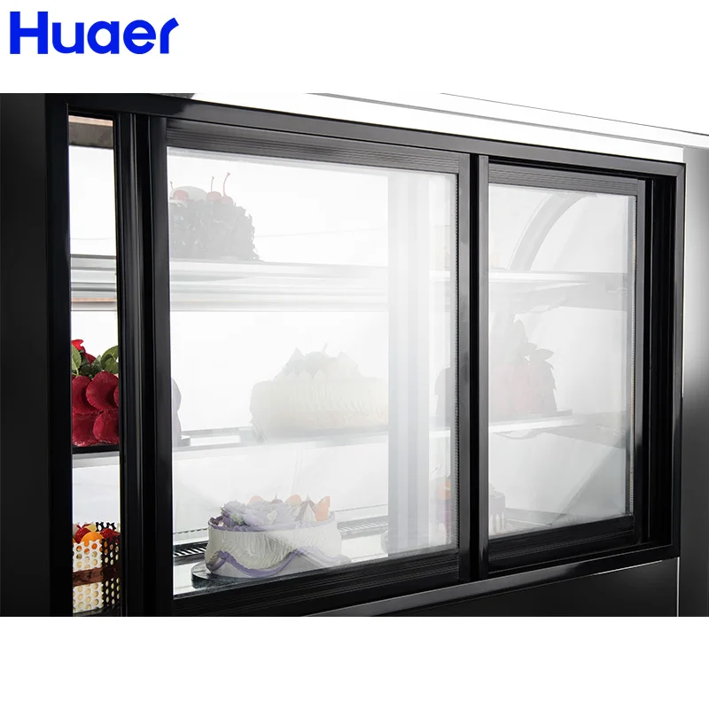Huaer glass showcase pastry freezer cabinet display cake freezer