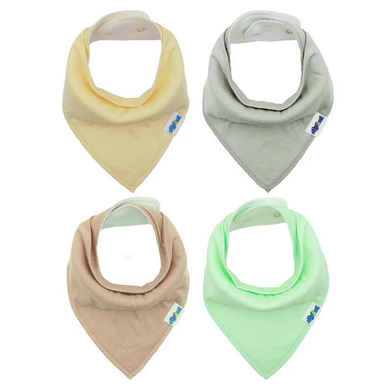 Pastel Plain Colors 100% Organic Cotton Baby Bibs Absorbent Baby Bandana Drool Bibs for Teething