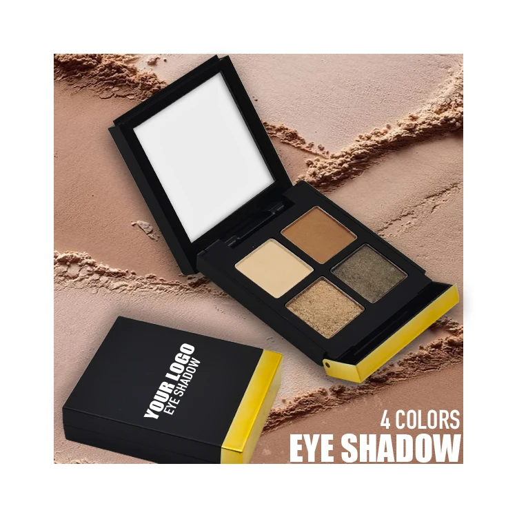 Hotsale 4-Color Square Flash Eyeshadow Tray Custom Private Label Makeup Shimmer Cosmetics for All Skin Tone Powder Eye Makeup