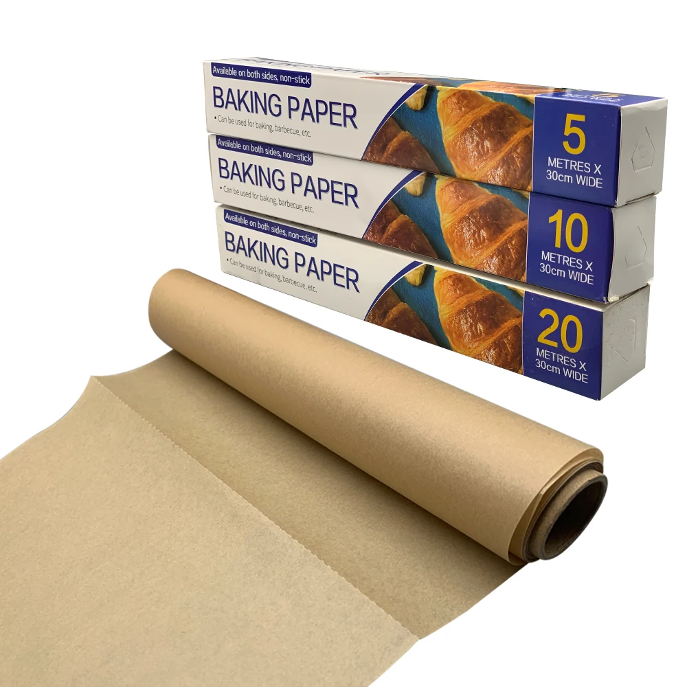 Food grade disposable custom logo grease proof waterproof silicone baking paper roll easy tear