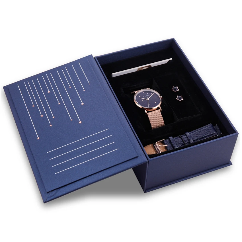  Роскошная бумажная картонная упаковка для наручных часов caja de reloj Подарочная коробка