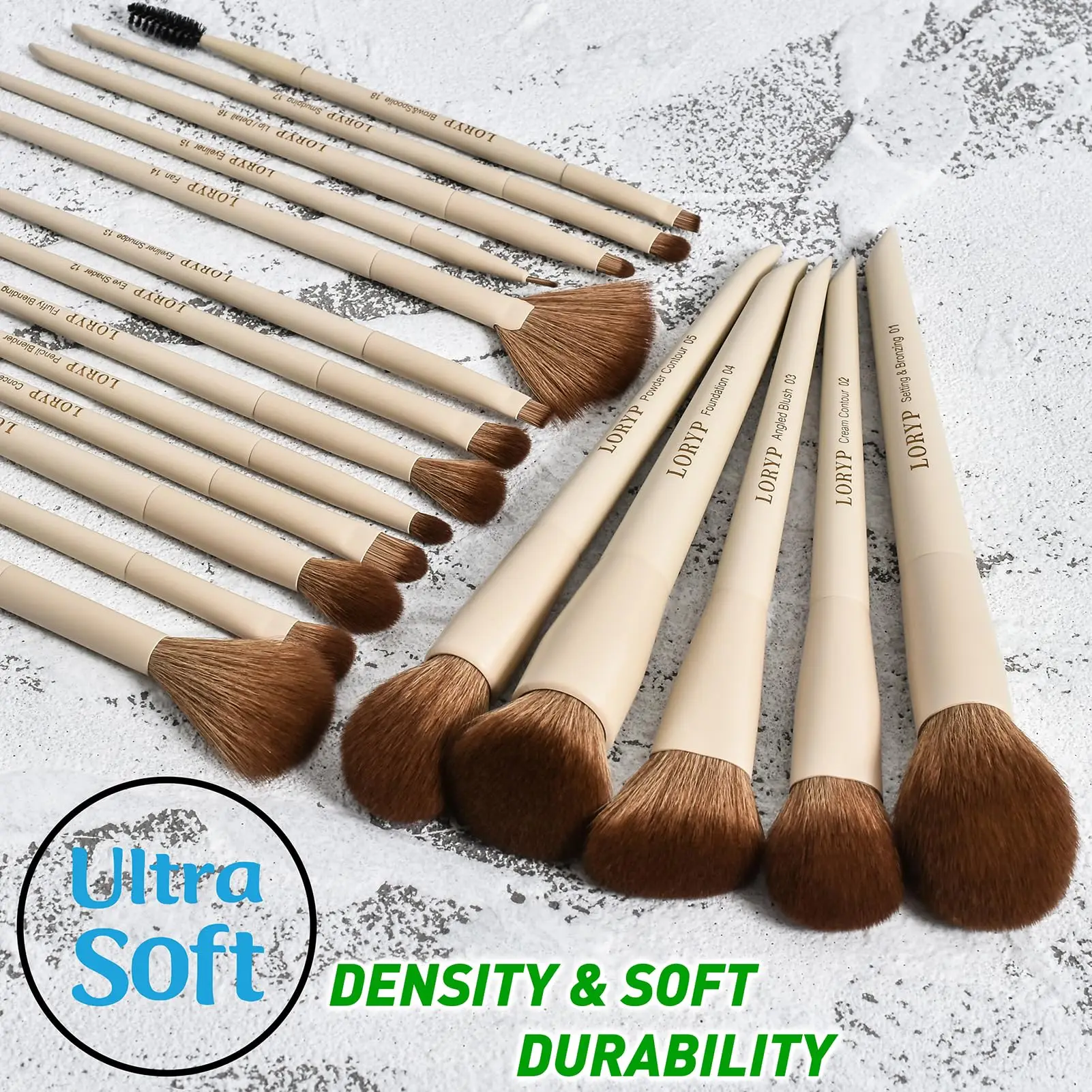 Makeup Brushes Set Labeled 18 Piece Face and Eye Brush Set Ultra soft hair Foundation  Blush Contour Blending