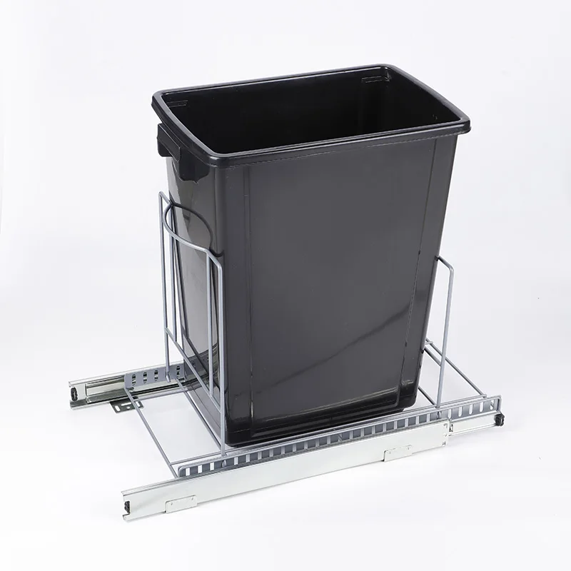 Household Indoor Put Out Type Steel Kitchen Slideway Waste Bin