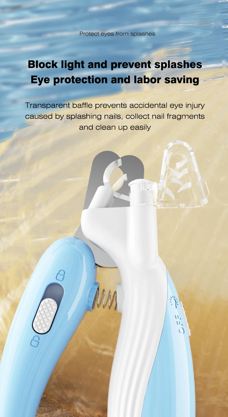 Manufacture Safe Pet Nail Clipper With Led Light Refuse Blind Cutting Whale Shape Cleaning Accessory For Pet Dog Cat