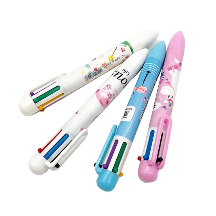 STASUN cute pattern printing 6 in 1 Multicolor Retractable Ballpoint Pens for Office School Supplies Students Children Gift