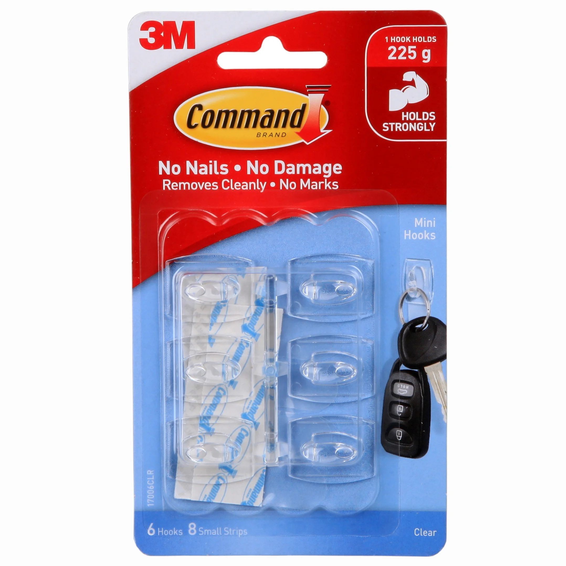 
3M Command Clear Mini Hooks Damage-Free Hanging hook adhesive plastic hooks clear with command clear strips 