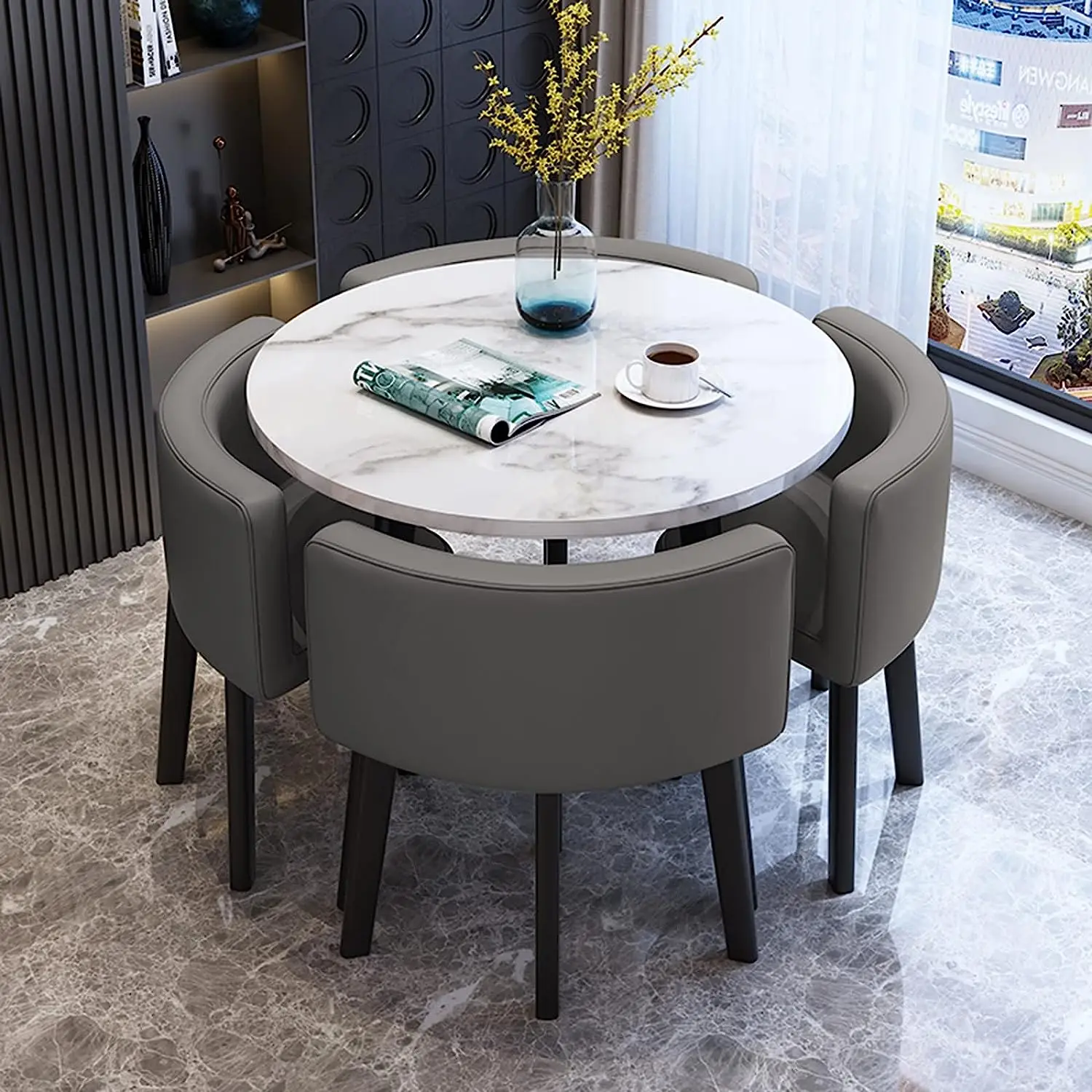 Luxury Wooden Dining Table Set with Chairs Home Tableware
