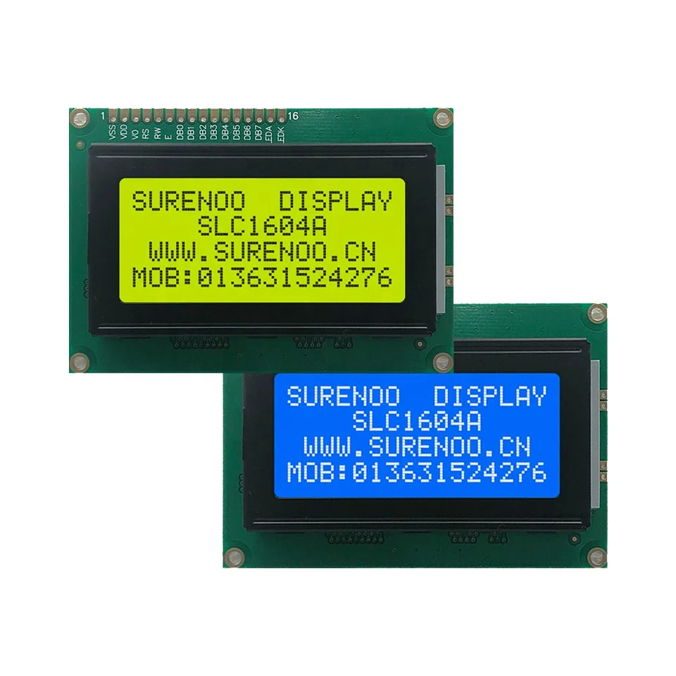 B2B-164 1604 16X4 87*60MM Yellow Green Blue Character LCD Module Display Screen Panel SPLC780D LCM with LED Backlight