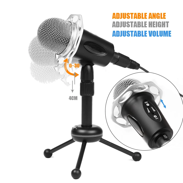Adjustable Height Microphone Shock Mount 3-pin Xlr Microphone 3.5mm
