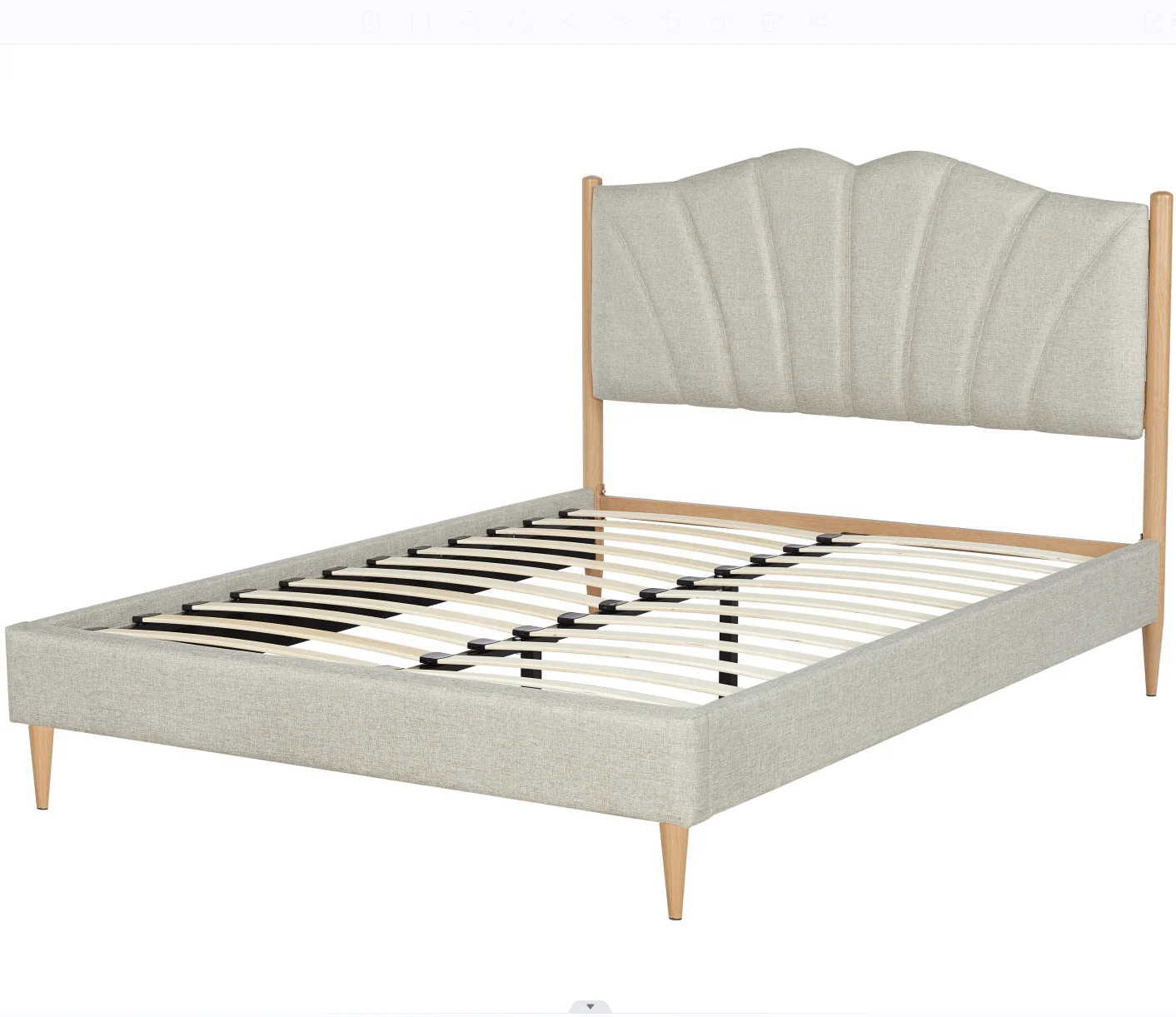 Factory wholesale hotel bed base modern adjustable fabric wooden double bed frame