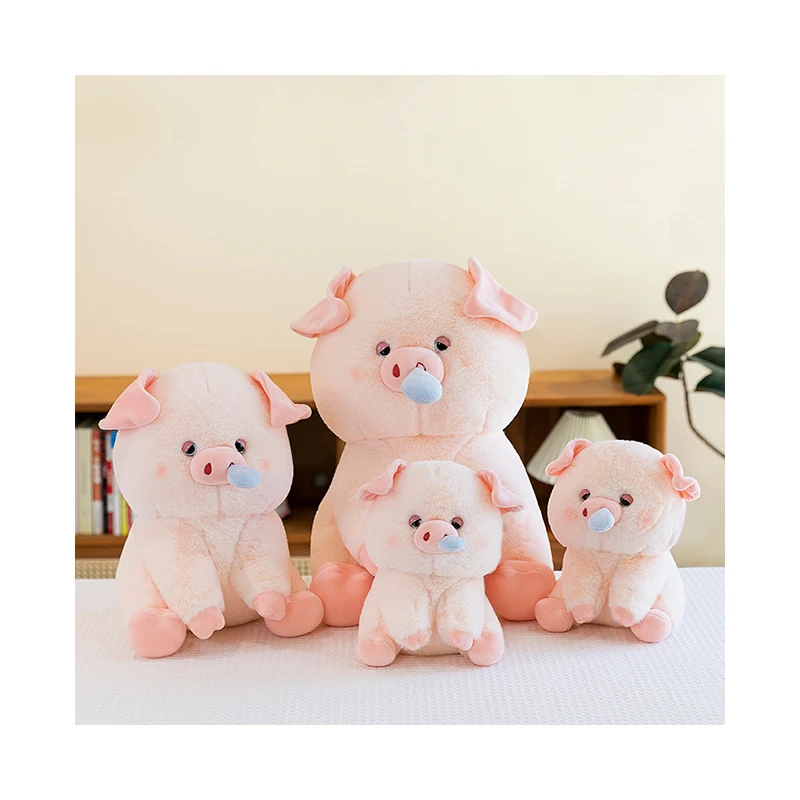 Soft Pink Snotty Pig Stuffed Animal Plushies Doll Kids Gift Squatting Runny Nose Pig Plush Toy