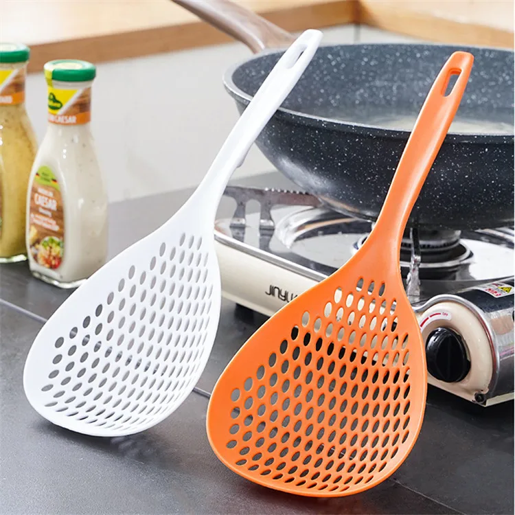 Dropshipping Kitchen Accessories Resistant Food Noodle Colander Long Handle Strainer Spoon