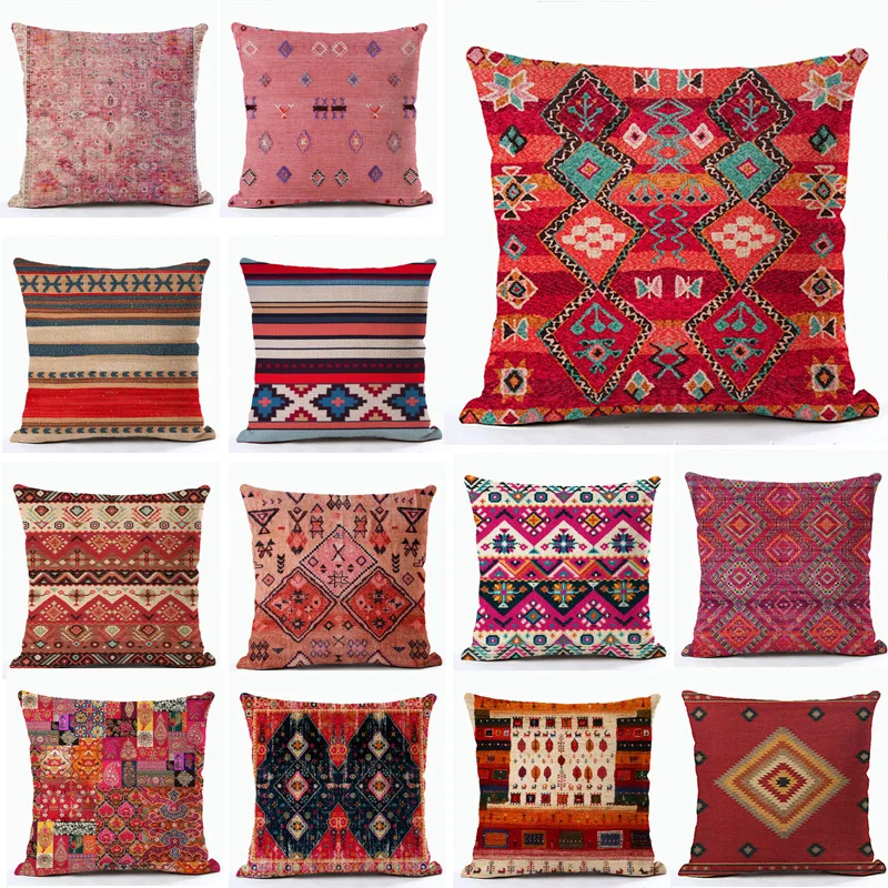Amity Boho Throw Pillow Cover 45cmx45cm Morocco Pillow Case Ethnic Home Sofa Decorative Cushion Cover