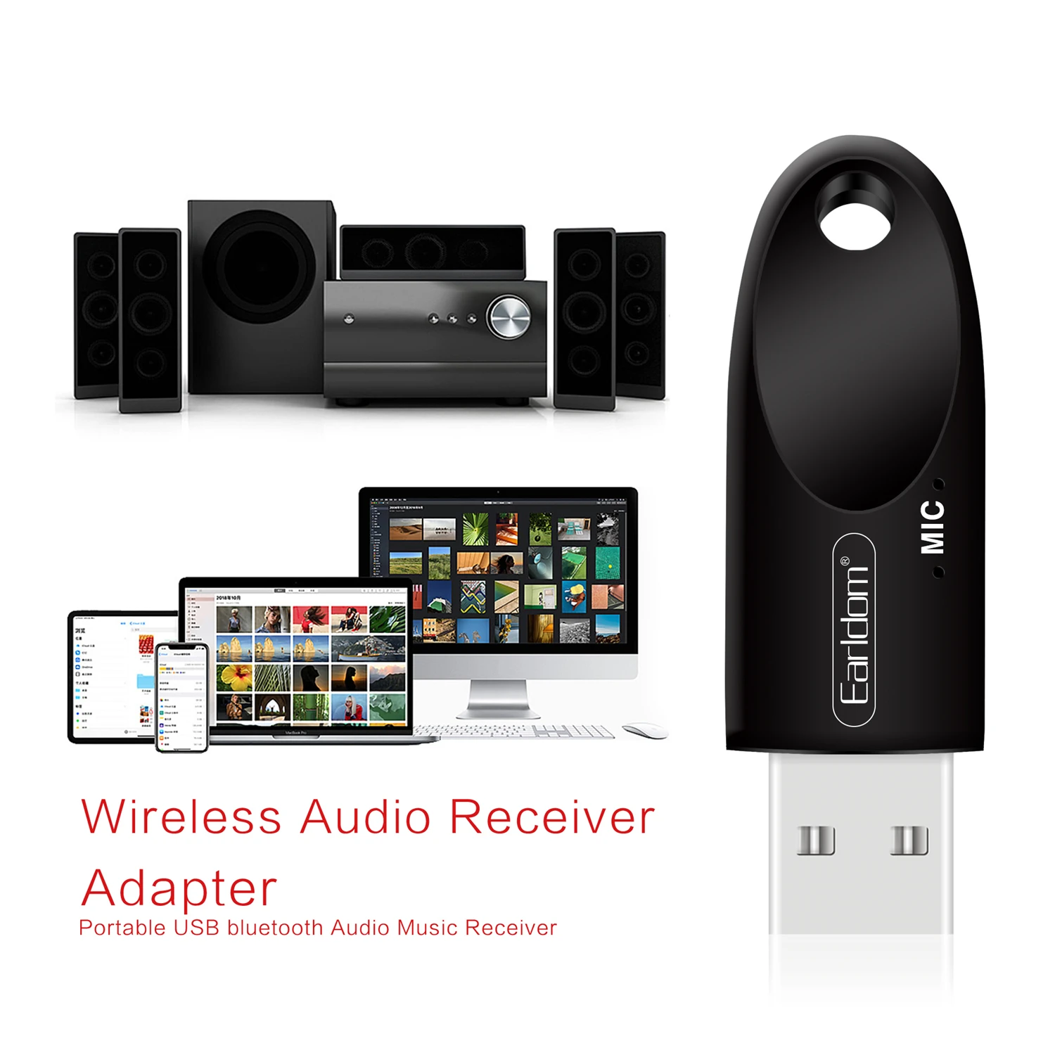 EARLDOM USB V5.0Wireless + EDR адаптер передатчик приемник аудио Bluetooth Dongle Беспроводной для компьютера ПК ноутбук