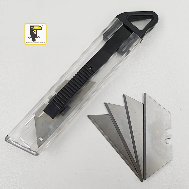 Small Box Paper Transparent Cutter Knife Automatic Cutter Retractable Spring Assisted Open Pocket Knife