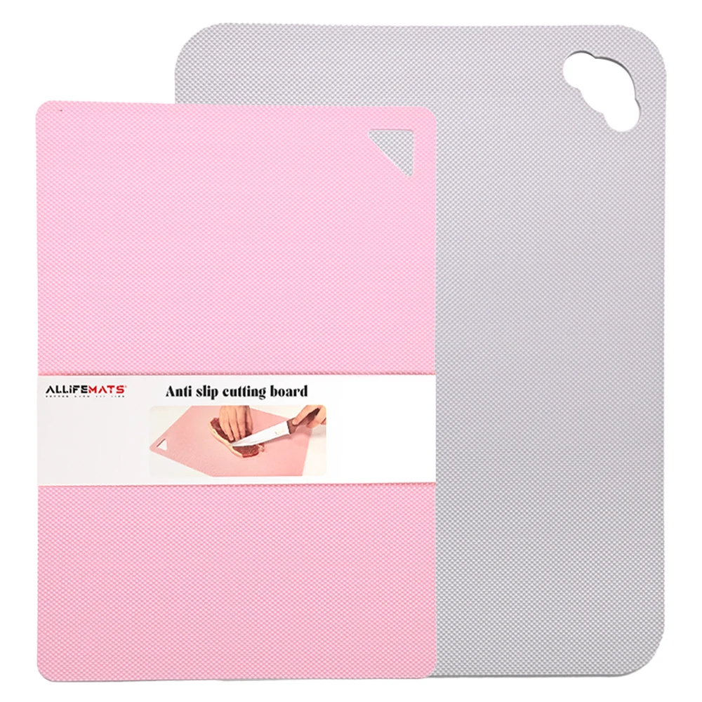 Eco-Friendly Flexible Plastic Cutting Board Set with Handle Thick and Thin for Cheese Fruit Vegetable Cutting