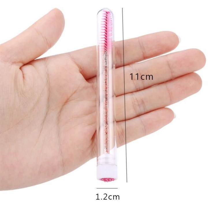 Smile Face Eyelash Spoolie Brush Lash applicator  Wand Diamond Crystal Eyelash Tubes Spoolie