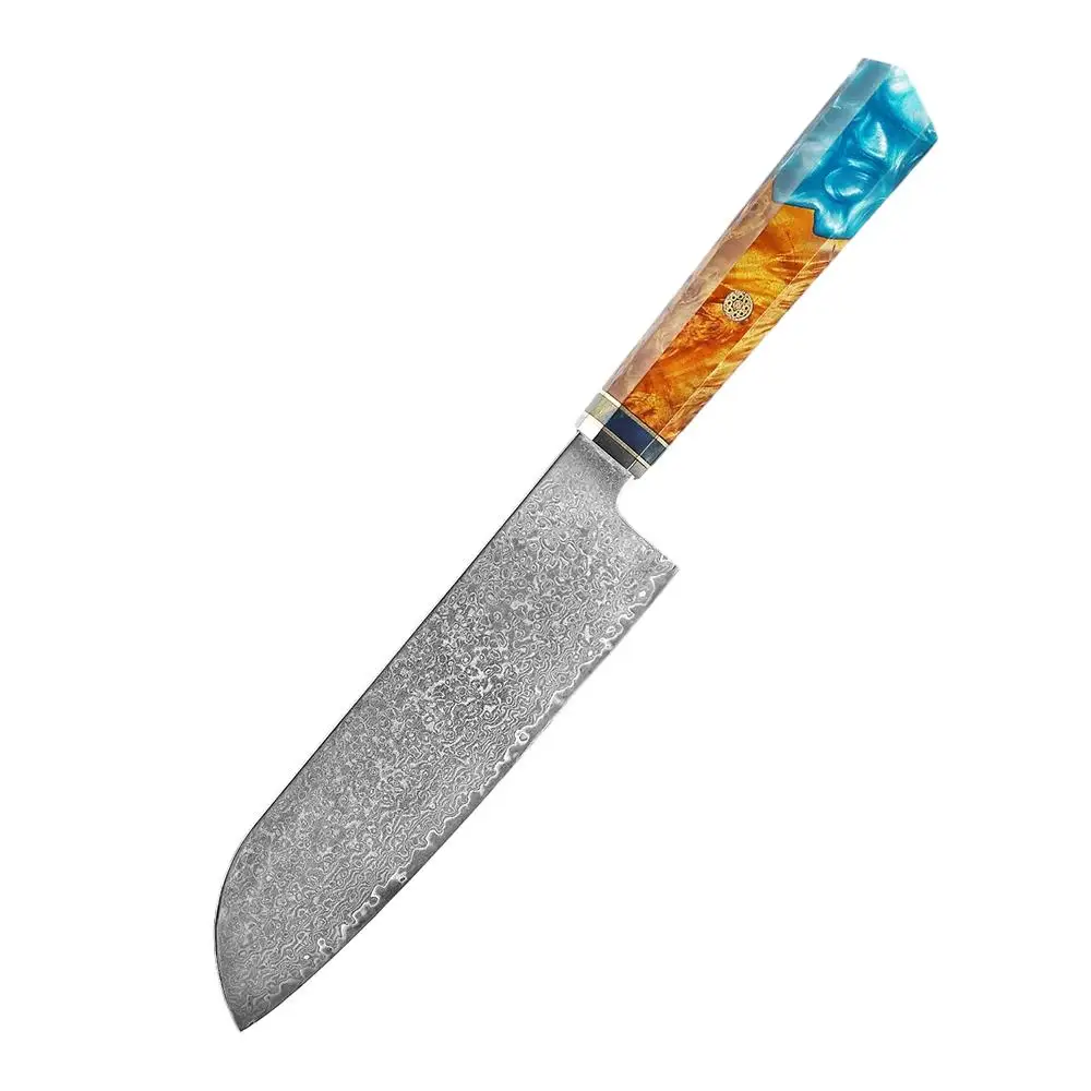XITUO High Quality Santoku knife Japanese Damascus Steel Slaughter  Kitchen Chef knife Meat And Vegetable Cooking Knife