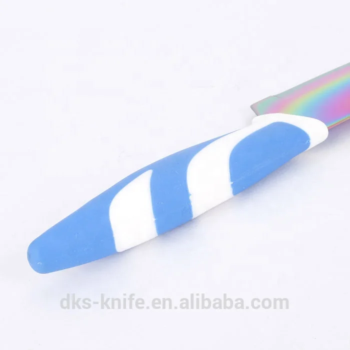 stainless steel colorful titanium blade 5' utility knife for fruit & vegetable kitchen tools