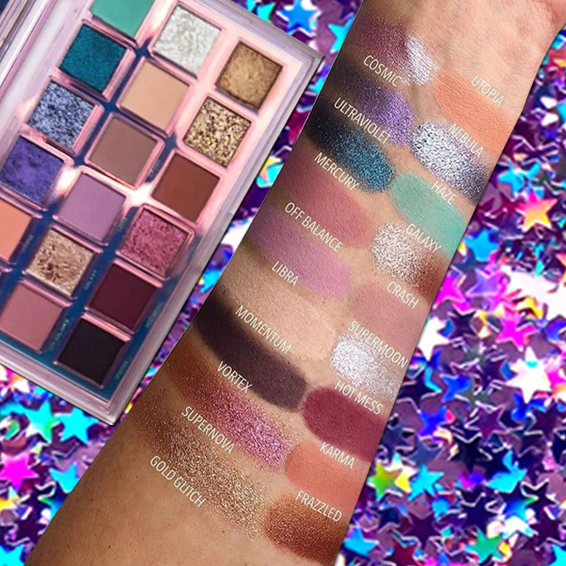 Huda Moji Product 18 Color Plastic Eyeshadow Box Maquillajepormayor Custom Private Label High Quality Eyeshadows Makeup Palletes