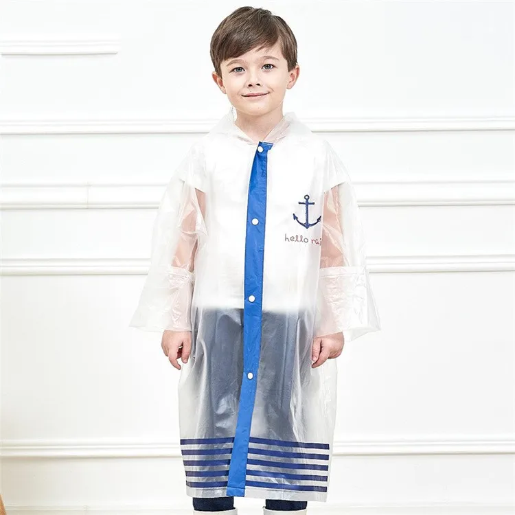 Good quality clear plastic children raincoat kids rain poncho 100% polyester  raincoat