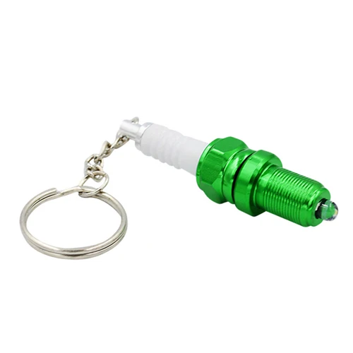 super-bright aluminum LED spark plug keychain / Sparking plug led keychain flashlight