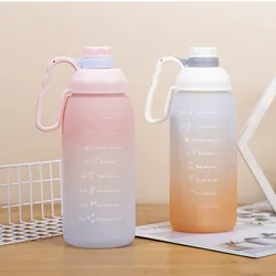 2021 New Arrival Large 1800ml Leakproof sport Tritan Bpa Free Motivational Water Bottle With Time Marker & Straw