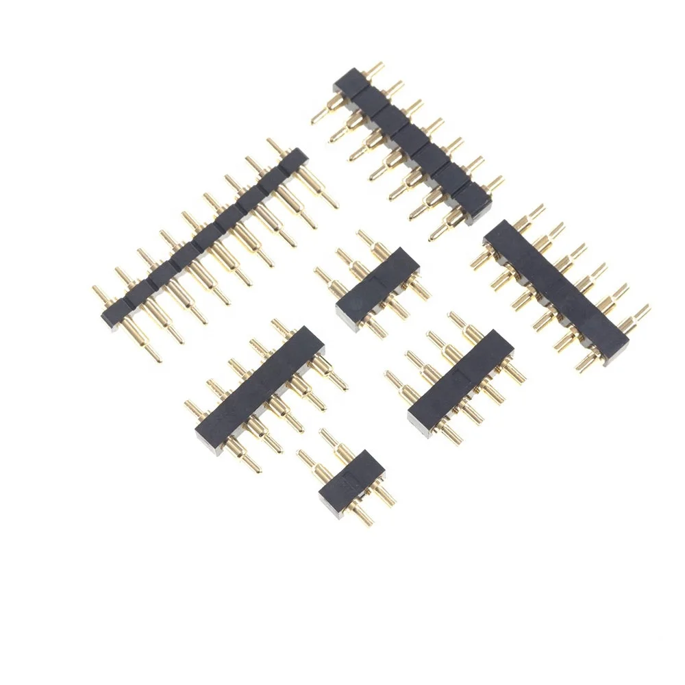 Height 7.0 above PCB SIP Through Hole Vertical Spring-Loaded 2 3 4 5 6 7 8 9 Poles 2.54 mm Pitch Pogo Pin Connector Single Row