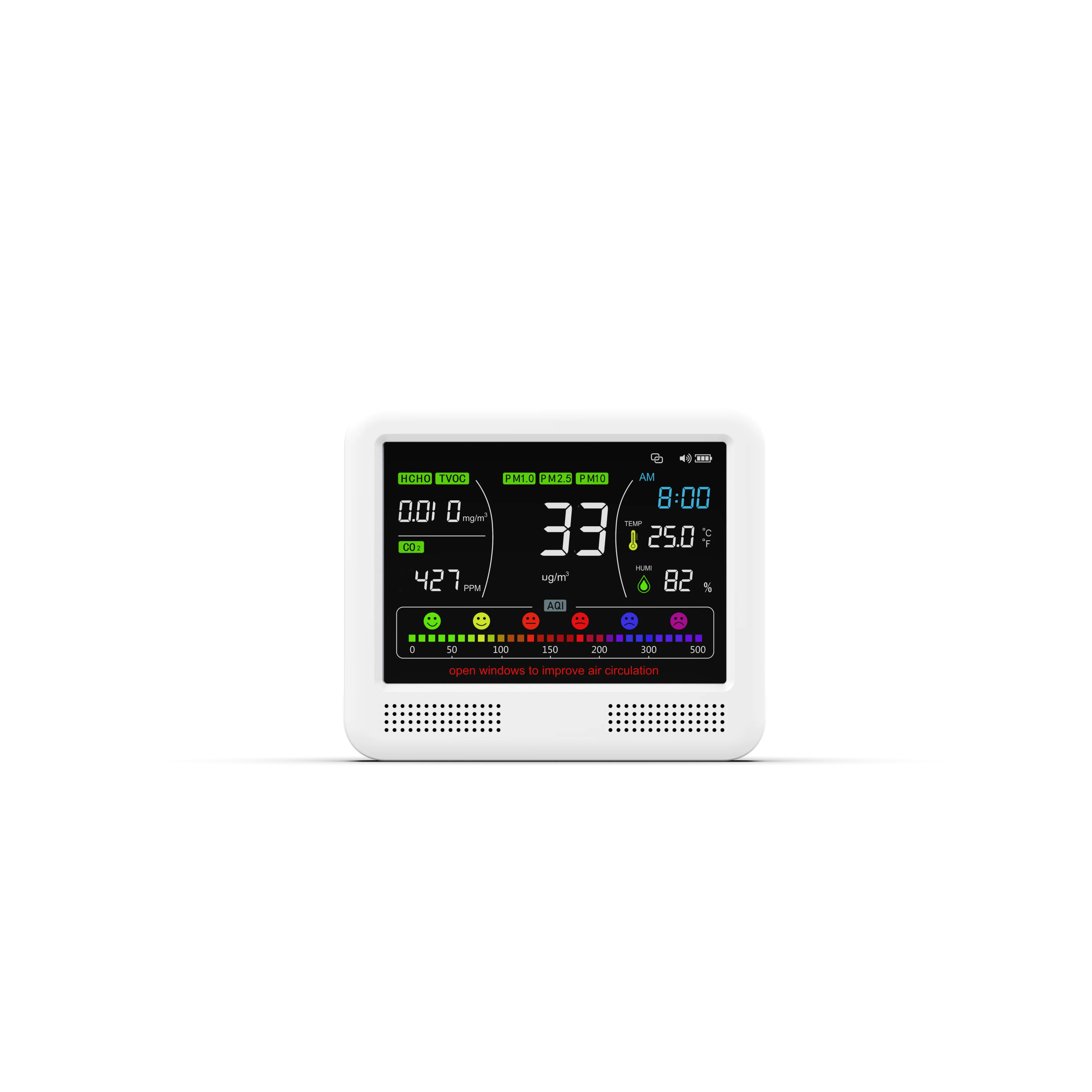 Gas Quality Analyzer Monitor HCHO Detector CO2 Tester Indoor Air Equipment Pm 2.5 10 Device Air Pollution Smart Multi Desktop