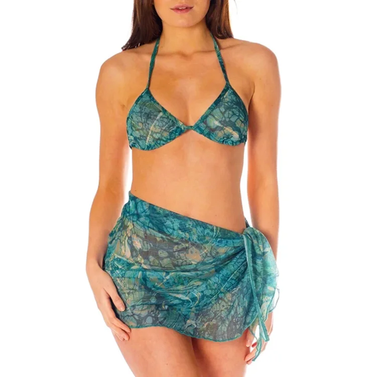 Hot sell Wanita Gemuk Dalam Bikini Tan Through Fabric Sexy Swimwear